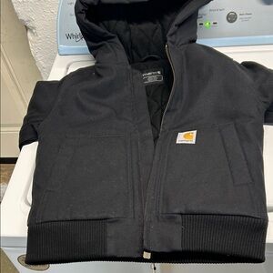 Carhartt Kids Black Hooded Puffer Coat